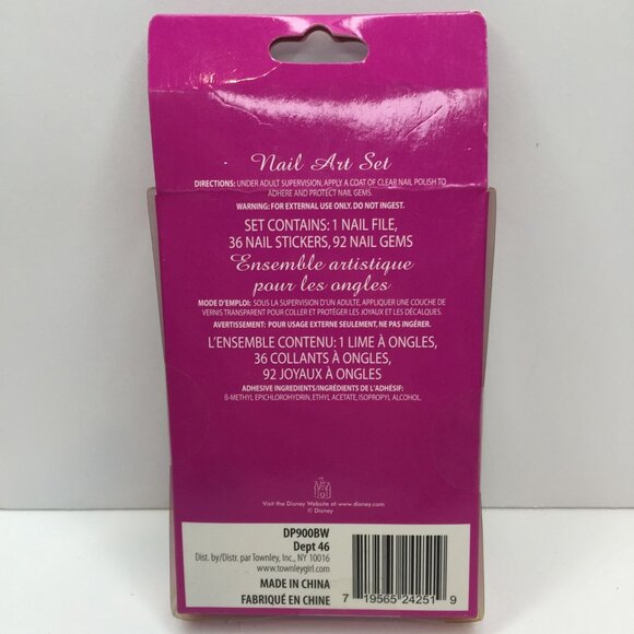 Disney Princesses Nail Art Set Manicure Mini Keychain Portable File Sticker Gems - Picture 4 of 6